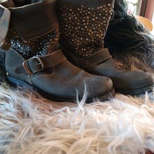 Frye distressed studded boots